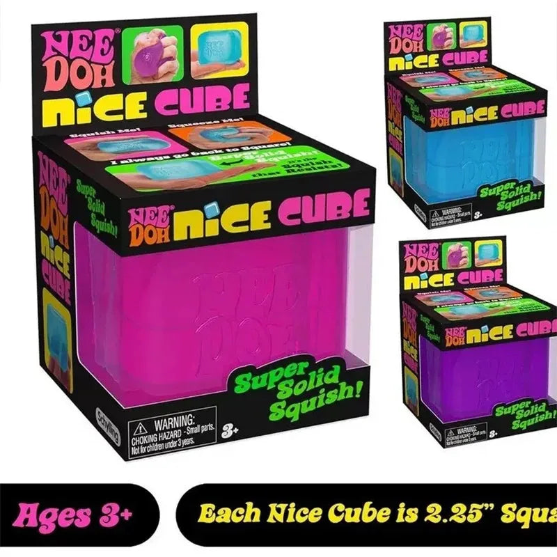 NeeDoh Nice Ice Baby - Squish Cube| Fidget Toy for Anxiety & Focus