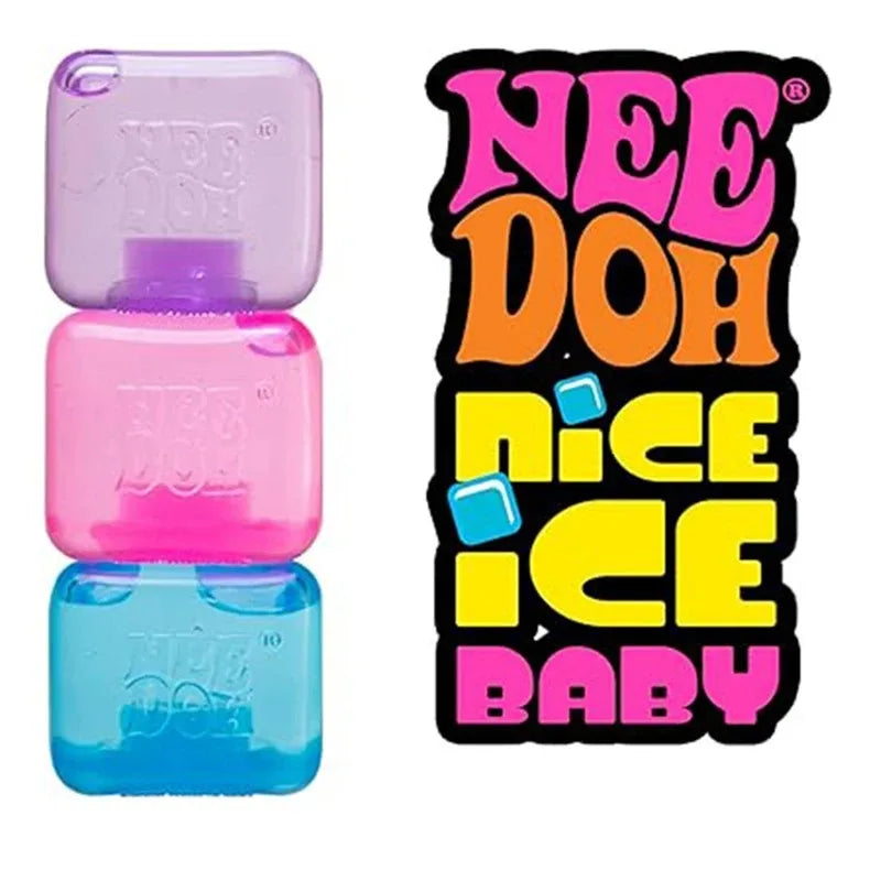 NeeDoh Nice Ice Baby - Squish Cube| Fidget Toy for Anxiety & Focus